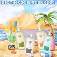 Cặp Dầu Gội Biotin Collagen Voudioty 1000ml Ngăn Ngừa Rụng Tóc Giảm Gàu Phục, Dầu Gội Hồi Tóc Hư Tổn