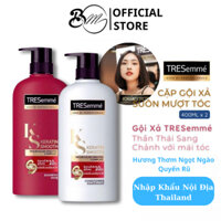 Cặp Dầu Gội, Dầu Xả Tresemme Thái Keratin Smooth 400ml, Combo Gội Xả Tresemme Chuẩn Salon Cho Tóc Hư Tổn Do Tạo Kiểu