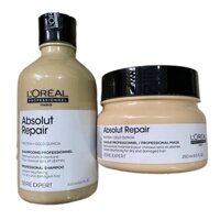 Cặp dầu gội & hấp (ủ) tóc L'oreal Lipidium Absolut Repair dành cho tóc hư tổn, 300ml /250ml-NEW