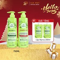 Cặp dầu gội Trà xanh Myrna giảm dầu thừa, ngăn rụng giúp tóc mềm mượt 750ml