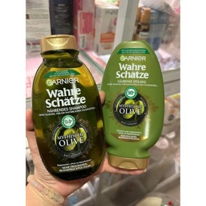 Cặp dầu gội và dầu xả Garnier Wahre Schatze Olive