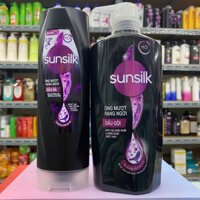 CẶP DẦU GỘI và DẦU XẢ SUNSILK ÓNG MƯỢT RẠNG NGỜI (CHAI GỘI 650 G ,CHAI XẢ 320 G )