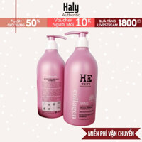 Cặp Dầu Gội Xả Biotin He Tepi Kích Thích Mọc Tóc, Dầu Gội Thảo Dược Giảm Gàu Dùng cho Salon 1000ml Haly Auth
