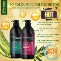 Cặp dầu gội xả chăm sóc tóc Keratin SPA Pharma chiết xuất hoa hồng Jericho - Enriched With Rose Of Jericho 1000ml
