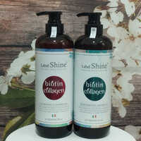 Cặp dầu gội+xả chống rụng Label Shine biotin collagen 750ml chính hãng 💯