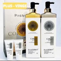 Cặp Dầu Gội Xả Collagen Plus Vinge 1000ml tặng kèm tuýp mini