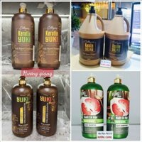 Cặp dầu gội xả Juki 2000ml : colagen Bưởi cô đặc, Keratin Yuki , Yuki pluss