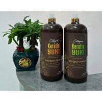 Cặp dầu gội xả Keratin YUKI 2000ml, giúp phục hồi hư tổn, giảm rụng và kích thích mọc tóc, hàng chính hãng