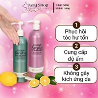 Cặp Dầu Gội Xả Keratin Ededocean Treatment Giảm Rụng Tóc, Dầu Gội Thảo Dược Phục Hồi Tóc Hư Tổn Dung Tích 800ml NalyShop