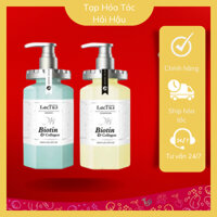 Cặp dầu gội xả LacTus season 650ml dầu gội đầu sạch gàu Lac Tus season QH Biotin Collagen phục hồi tóc hư tổn, dưỡng ẩm
