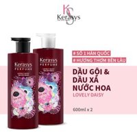 Cặp Dầu Gội Xả Nước Hoa Kerasys Lovely Daisy Cao Cấp Hàn Quốc Hương Hoa Cúc Thơm Mát 600ml2