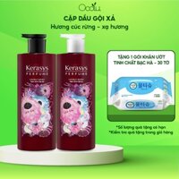 Cặp dầu gội xả nước hoa Kerasys Lovely Daisy Hàn Quốc hương cúc rừng và xạ hương giúp làm sạch gàu