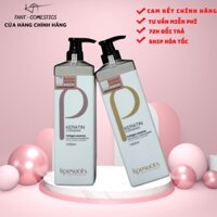 Cặp dầu gội xả P & Keratin Complex 1000ml. Phục hồi tóc khô xơ hư tổn nặng, giảm rụng và nhanh mọc tóc. Hàng Chính Hãng