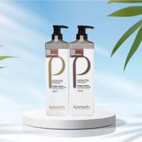 Cặp dầu gội xả P & Keratin Complex 1000ml. Phục hồi tóc khô xơ hư tổn nặng, giảm rụng và nhanh mọc tóc
