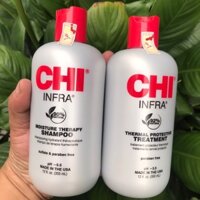 Cặp dầu gội xả siêu mượt cho tóc khô hư tổn CHI Infra shampoo & treatment (xám) 355mlx2