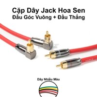Cặp Dây AV Hoa Sen RCA (đầu góc vuông + đầu thẳng) dài 5m-8m-10m, giá 1 cặp (2 dây) | dây 4 đầu av hoa sen,
