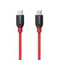 Cáp dây dù siêu bền type C dùng cho điện thoại, macbook Anker PowerLine+ USB-C ra USB-C 2.0 – Dài 0.9m – A8187