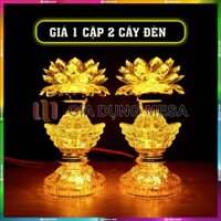 Cặp Đèn Bàn Thờ Hoa Sen LED Ánh Sáng Vàng Dễ Thay Bóng Cao 19cm Tiết Kiệm Điện Để Bàn Thờ Phật Tài Địa Ông Bà Gia Tiên