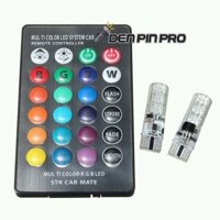 Cặp Đèn Led Demi T10 Đổi Màu Theo Remote