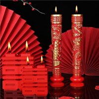 Cặp Đèn Nến Chữ Song Hỷ Và Rồng Phượng Sử Dụng Trong Lễ Gia Tiên Đám Hỏi, Đám Cưới