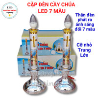 Cặp Đèn Nến để Bàn thờ Công Giáo - Phật Giáo  LED 7 màu nhiều kích thước ĐÃ BAO GỒM BÓNG ĐÈN