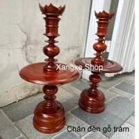 Cặp đèn thờ, Cặp chân đèn cầy gỗ tràm tự nhiên đẹp - nhiều kích cỡ