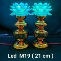 Cặp Đèn Thờ Hoa Sen LED Đổi Màu M19. 21cm Đẹp Sang Trọng