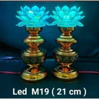 Cặp Đèn Thờ Hoa Sen LED Đổi Màu M19. 21cm- Bền - Đẹp