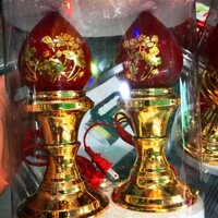 Cặp đèn thờ trái đào 19cm, 21cm