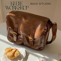 Cặp đeo chéo unisex balo thời trang giỏ đi học đựng sách vở đi làm đựng tài liệu túi chéo laptop máy tính KINDEE