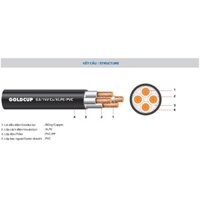Cáp điện 4 lõi CU/XLPE/PVC (4X) (100M)