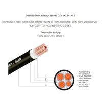 Cáp điện Cadisun CXV 3X+1X (CU / XLPE / PVC) (100M)