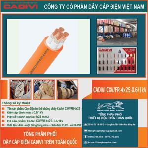 Cáp điện chống cháy Cadivi CXV/FR-4×25