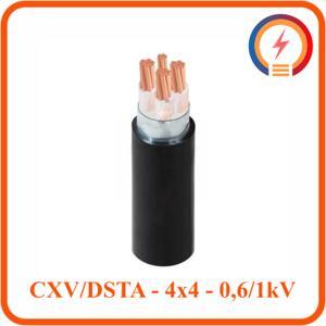 Cáp điện lực hạ thế có giáp bảo vệ 4 lõi 0.6/1kV CADIVI CV CXV/DSTA-4×4