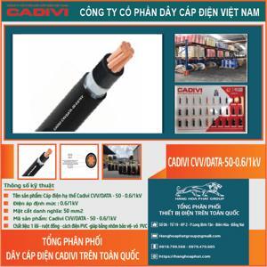 Cáp điện lực hạ thế có giáp bảo vệ 1 lõi 0.6/1kV CADIVI CV CVV/DATA-50