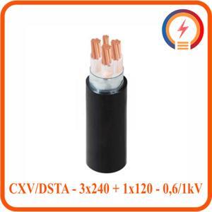 Cáp điện lực hạ thế có giáp bảo vệ 3 lõi 0.6/1kV CADIVI CV CXV/DSTA-3×240