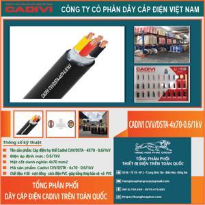 Cáp điện lực hạ thế có giáp bảo vệ 4 lõi 0.6/1kV CADIVI CV CVV/DSTA-4×70