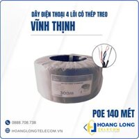 Cáp điện thoại 4 lõi muộn 300m có thép treo (POE 140M)