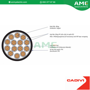 Cáp điều khiển Cadivi DVV-7×10