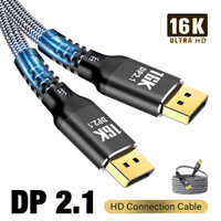Cáp Displayport mạ vàng DP 2.1 16K @ 60HZ 8K @ 120HZ 4K @ 144HZ Bộ chuyển đổi cổng hiển thị cho Xiaomi TV Box Stick PC Laptop Steam Deck Máy chiếu Màn hình DP2.1 Dây 1m 2m 3m 5m Dài