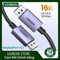 Cáp Displayport to Displayport 2.1 Cao Cấp Ugreen 15383 15384 80390 80392 80393 DP114 DP118 Support 8K 16K Chính Hãng