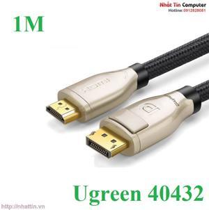 Cáp Displayport to HDMI 2.0 dài 1m hỗ trợ 3D 4K/60Hz chính hãng Ugreen 40432