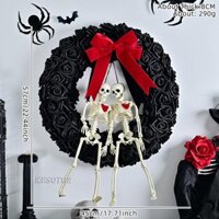 Cặp Đôi Bộ Xương Hoa Hồng Vòng Hoa Halloween Vòng Hoa Vòng Hoa Vòng Hoa Người Yêu Vòng Hoa