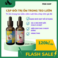 Cặp đôi tr.ị Ốm Trong teo lườn, viêm ruột tiêu chảy trên gà đá, chim cảnh - Hàng th.ái, Dạng nhỏ -30ml/chai