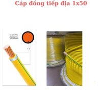 Cáp đồng tiếp địa 1x50, Cáp đồng 50mm2, Cáp dẫn sét M50,Cáp bọc nhựa pvc 1x50 (đơn vị tính: mét)