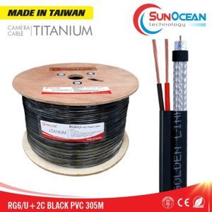 Cáp đồng trục liền nguồn Golden Link RG6/U+2C