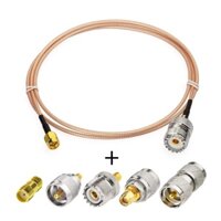 Cáp đồng trục Sma Male sang SO239 3ft + 5 chiếc Bộ chuyển đổi Ăng-ten vô tuyến cầm tay / Bộ đàm
