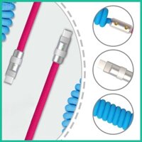 Cáp dữ liệu cuộn lò xo CRE Vỏ kim loại sạc nhanh 120W cho thiết bị loại C