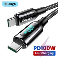 Cáp dữ liệu Elough PD 100W USB C sang Type C sạc nhanh với đèn LED chỉ báo cho điện thoại máy tính bảng