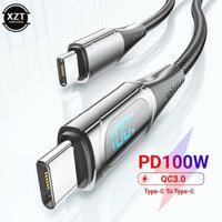 Cáp dữ liệu sạc siêu nhanh Type-c kép 100W được áp dụng cho cáp sạc laptop Huawei màn hình kỹ thuật số Cáp sạc nhanh PD